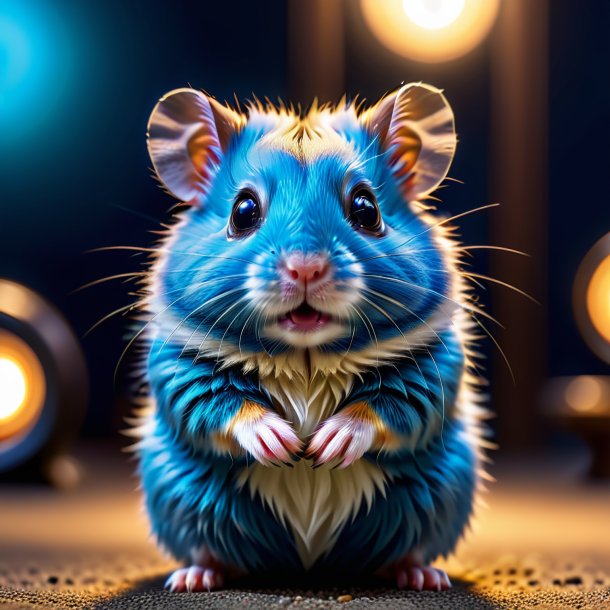 Pic of a blue waiting hamster