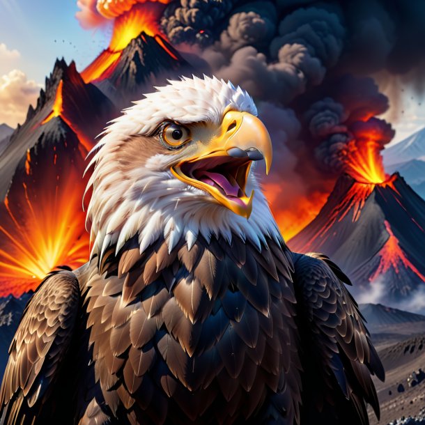 Pic of a smiling of a eagle in the volcano