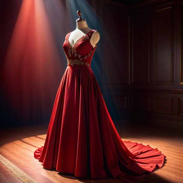 Photographie d'une robe rouge d'argile