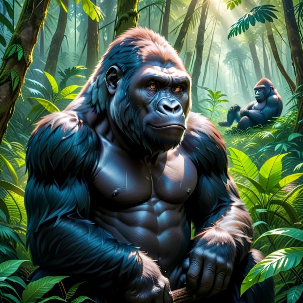 Pic of a resting of a gorilla in the forest