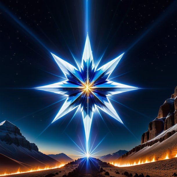 "image d'une étoile bleue de bethlehem, pyramidale"