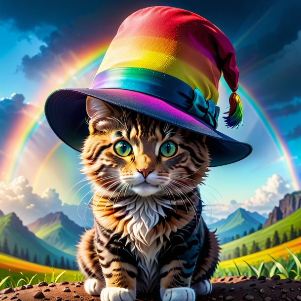 Image of a mol in a hat on the rainbow