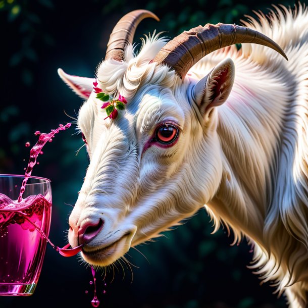 Image of a fuchsia drinking goat