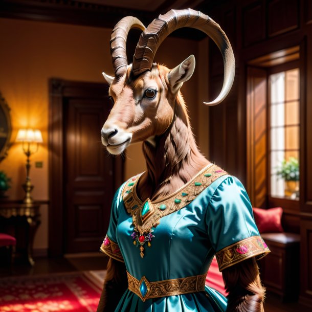 Pic d'un ibex dans une robe dans la maison