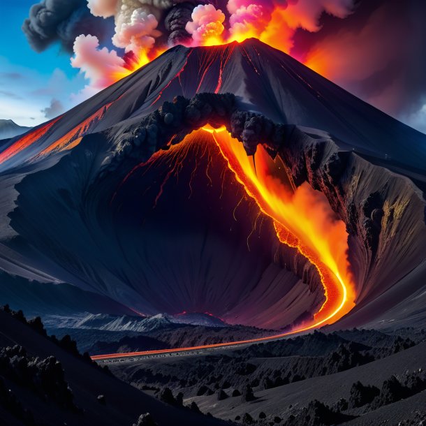 Pic d'un mol dans une ceinture dans le volcan