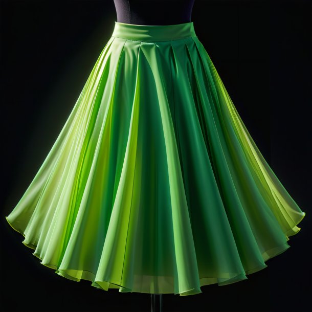 Photography of a pea green skirt from polyethylene