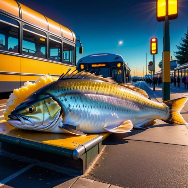 Foto de um sono de um haddock no ponto de ônibus