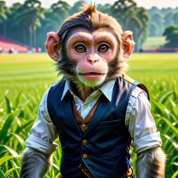 Pic of a monkey in a vest on the field