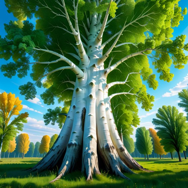 Depiction of a white poplar