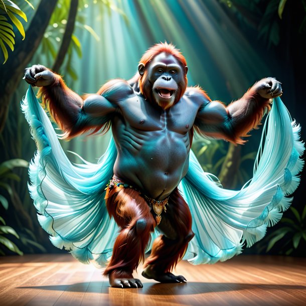 Imagen de un orangután de baile de aguamarina