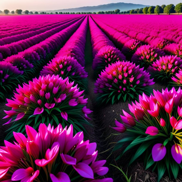 Photography of a hot pink fieldrush