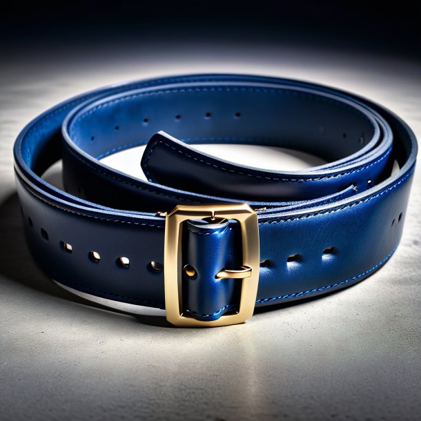 Pic of a navy blue belt from concrete