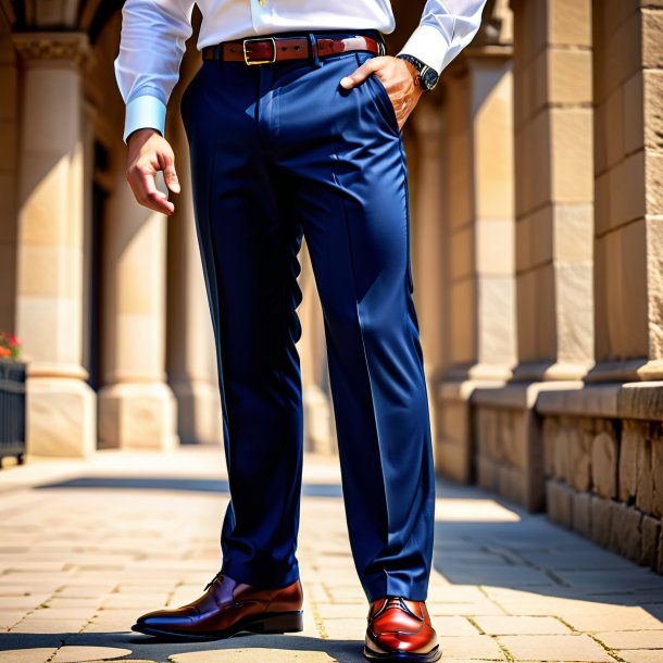 Pic of a navy blue trousers from stone