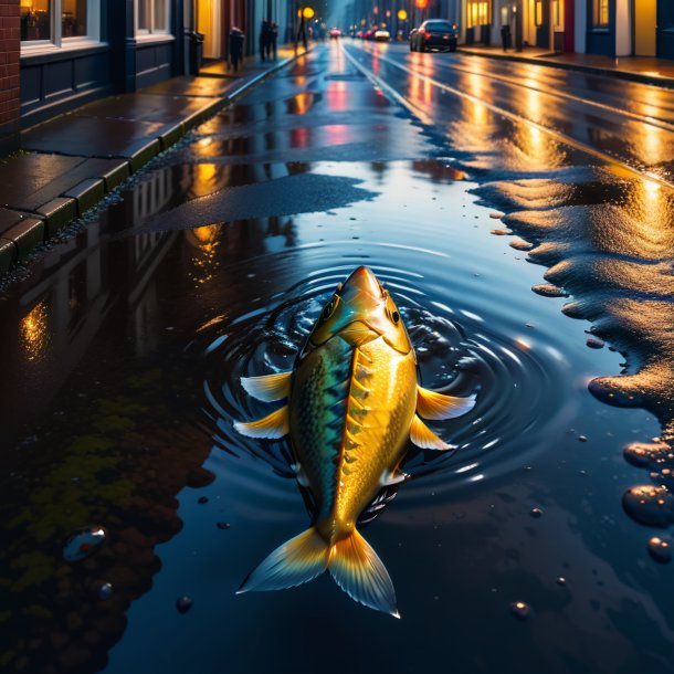 Picture of a waiting of a haddock in the puddle