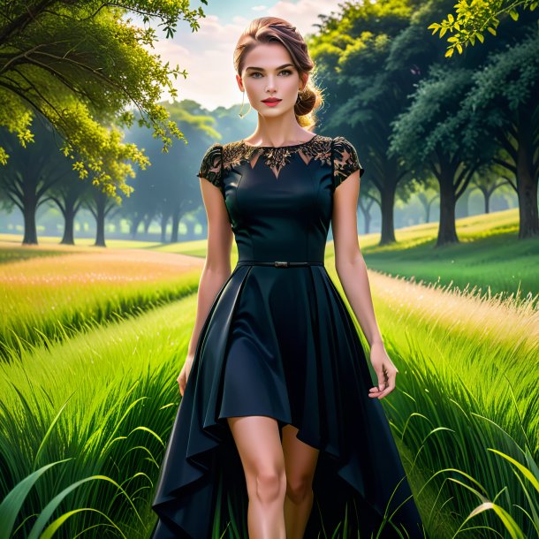 Foto de un vestido negro de hierba