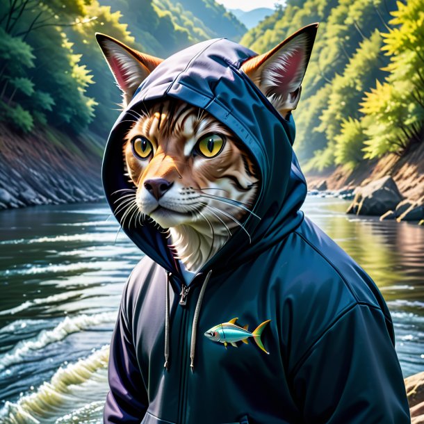 Pic of a tuna in a hoodie in the river