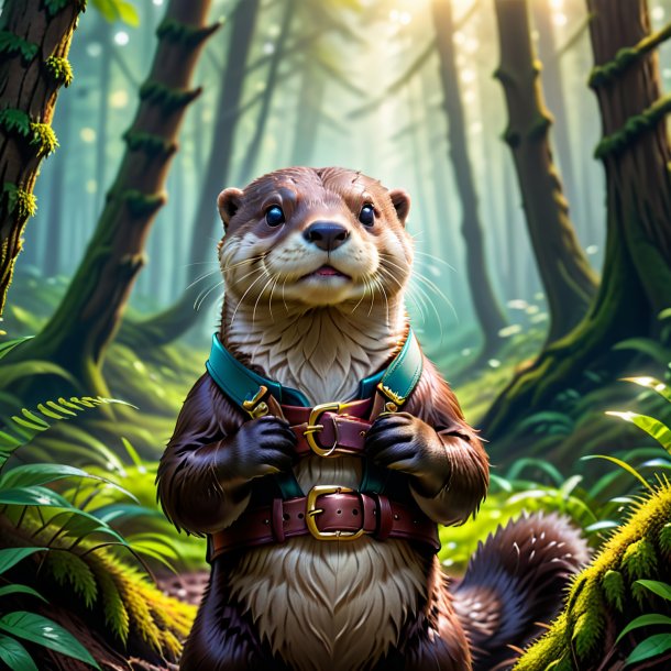 Pic of a otter in a belt in the forest