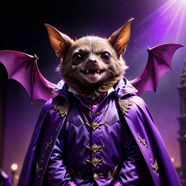 Photo of a bat in a purple jacket