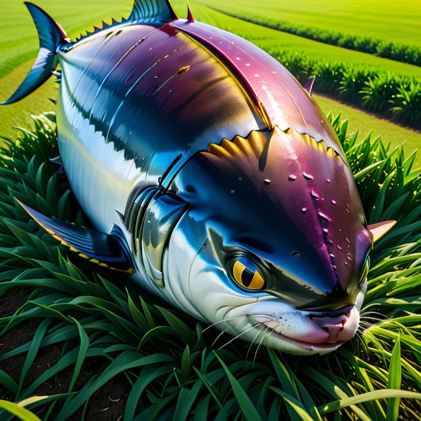 Pic of a sleeping of a tuna on the field