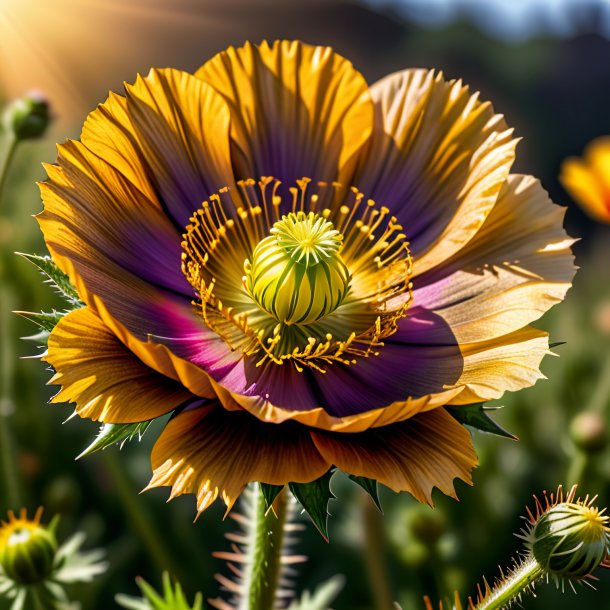 Clipart of a brown prickly poppy