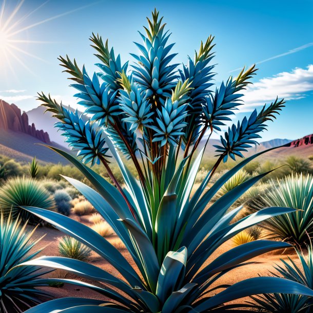 Clipart of a azure yucca