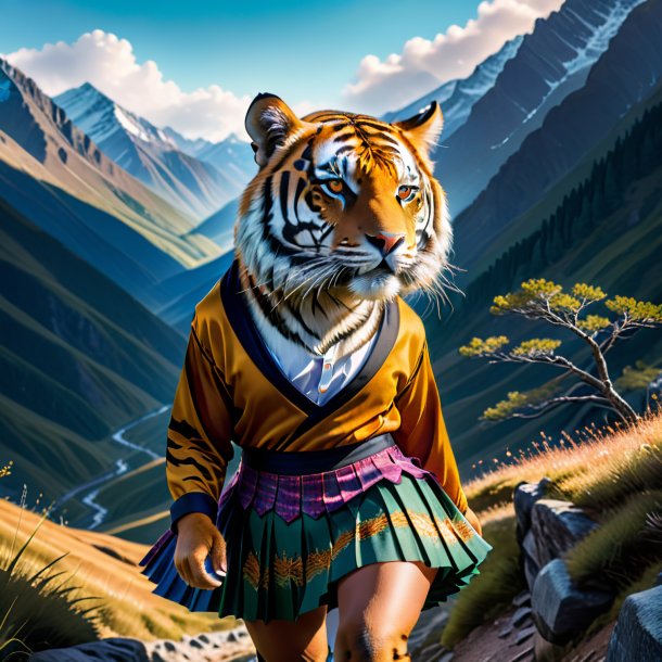 Pic of a tiger in a skirt in the mountains