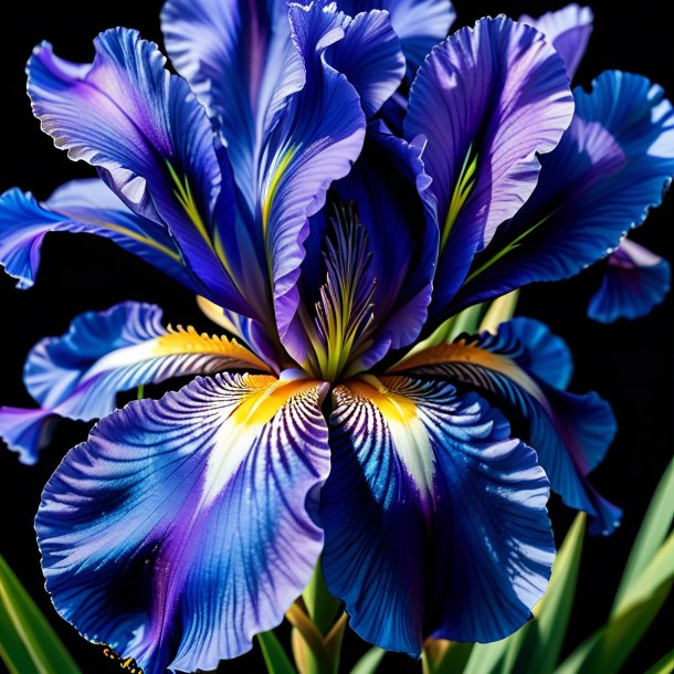 Depiction of a navy blue iris