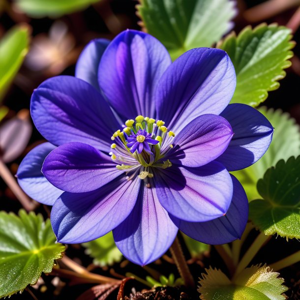 Pic of a navy blue hepatica