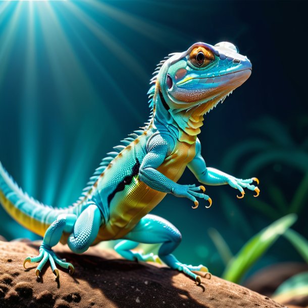 Pic of a aquamarine dancing lizard