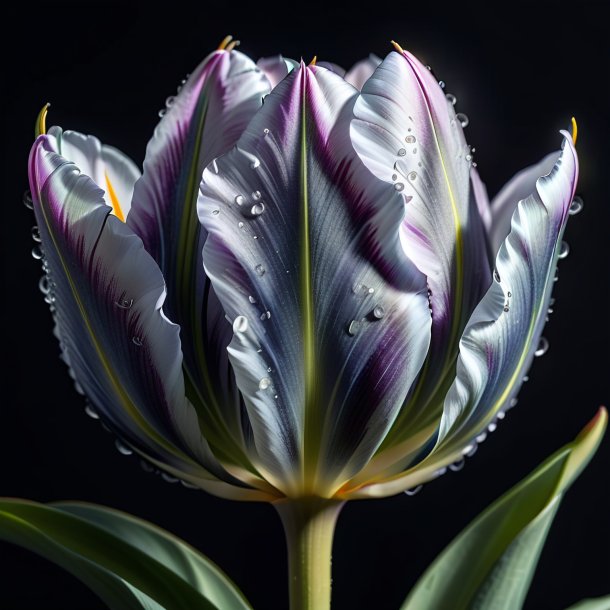 Illustration of a gray tulip