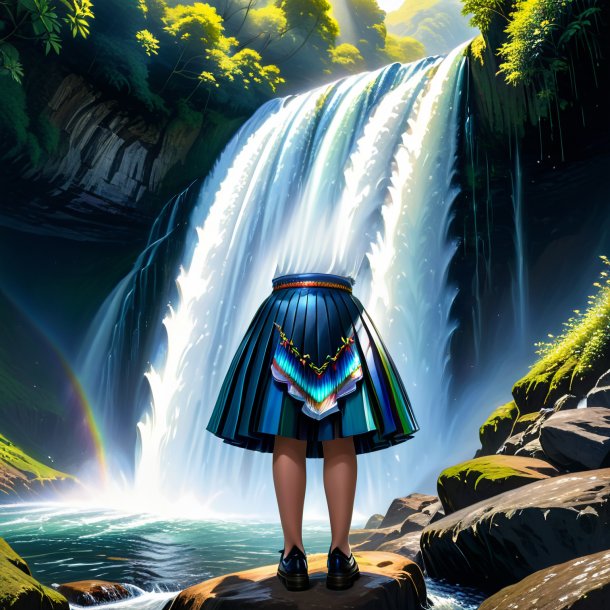 Drawing of a sardines in a skirt in the waterfall