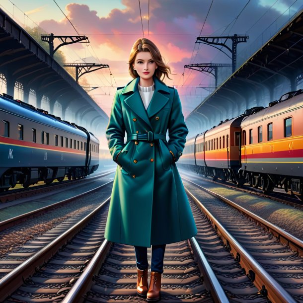 Drawing of a mol in a coat on the railway tracks