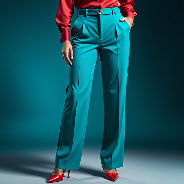 Photography of a teal trousers from gypsum