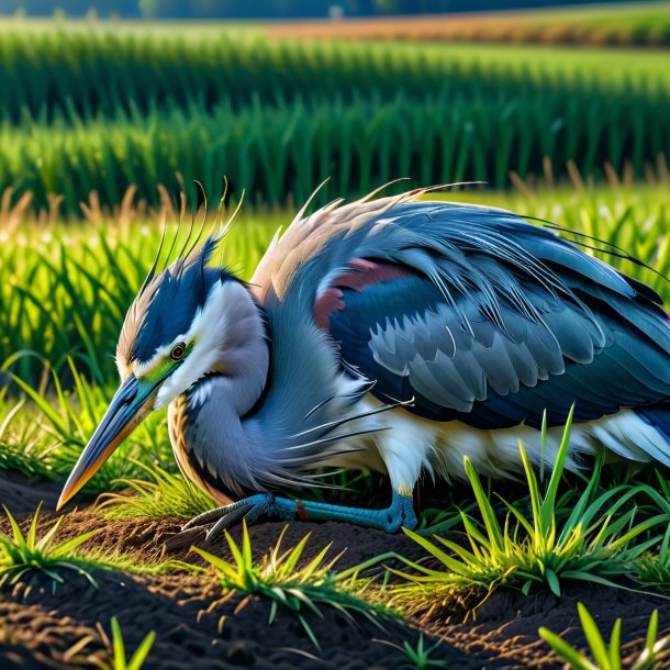 Foto de un sueño de una garza en el campo