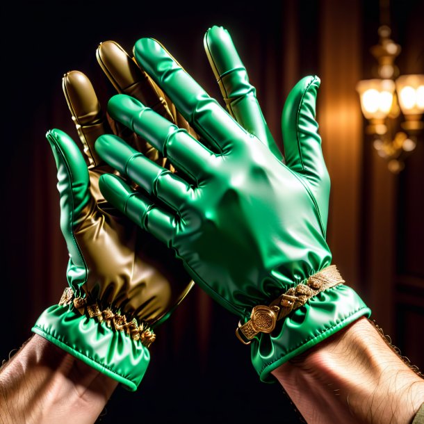 Image of a khaki gloves from polyethylene