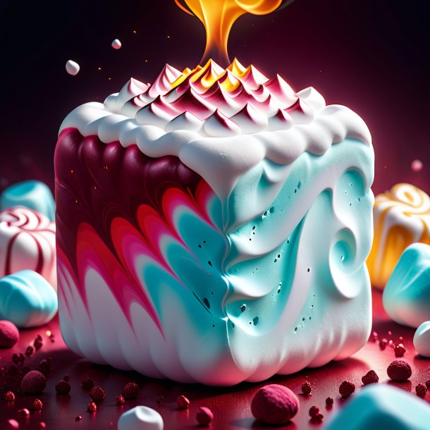 Illustration of a crimson marshmallow