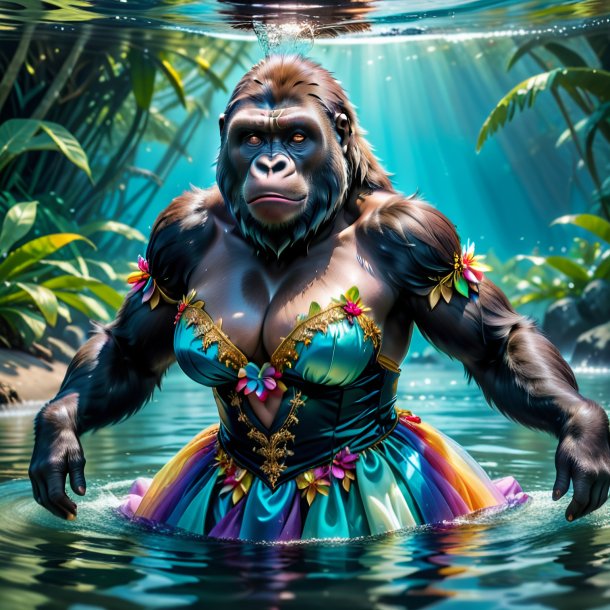 Pic of a gorilla in a dress in the water