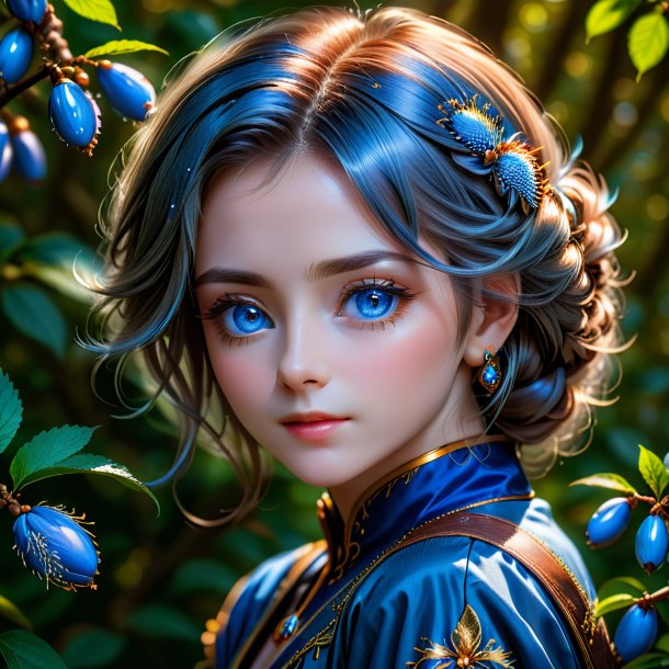 Portrait of a blue hazel