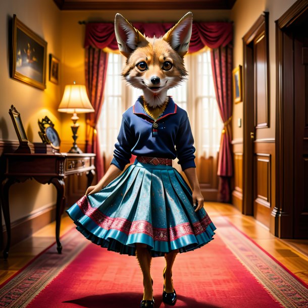 Pic of a jackal in a skirt in the house