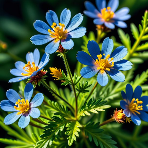 Imagery of a navy blue silverweed
