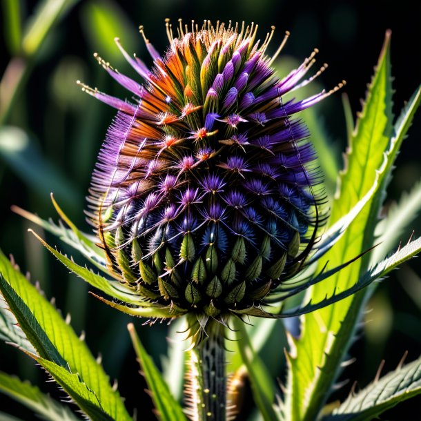Photography of a black teasel