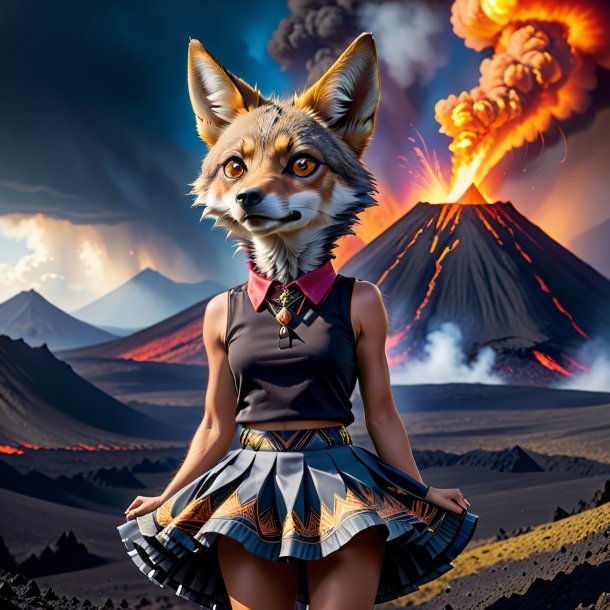 Image of a jackal in a skirt in the volcano