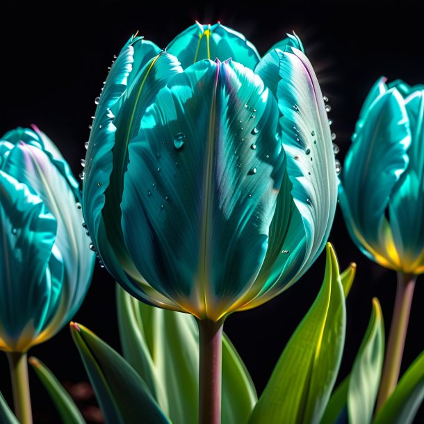 Picture of a teal tulip