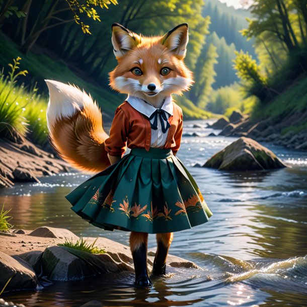 Picture of a fox in a skirt in the river