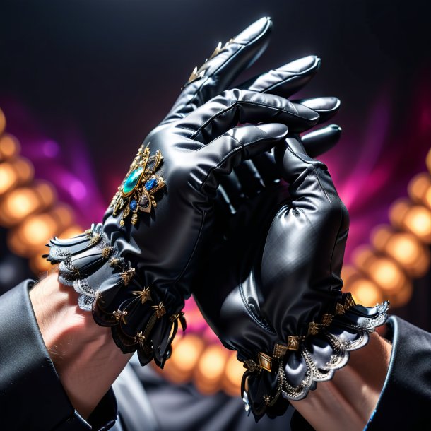 Image of a black gloves from gypsum