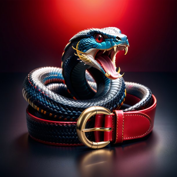 Foto de uma cobra em um cinto vermelho