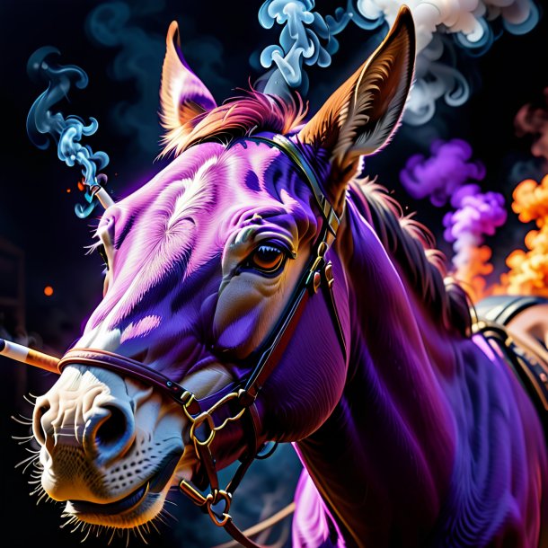 Pic of a purple smoking mule