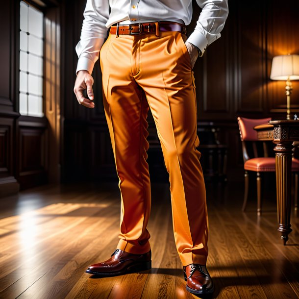 Image d'un pantalon orange en bois