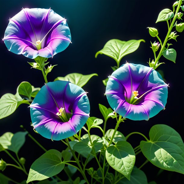 "pique de uma aquamarine bindweed, roxo"