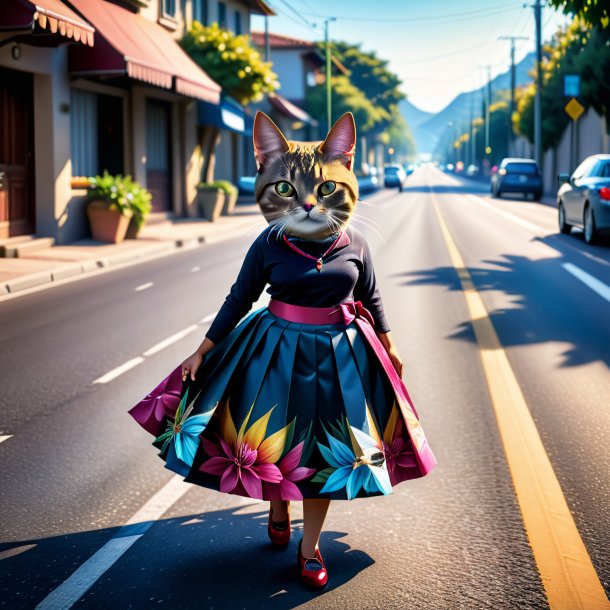 Picture of a tuna in a skirt on the road